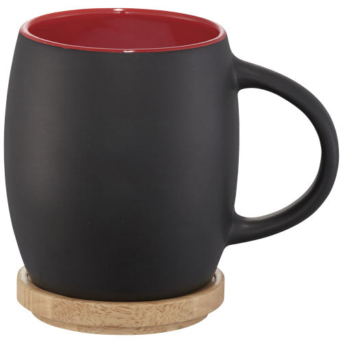 Taza de cerámica de 400 ml con base de madera "Hearth"