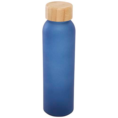 Botella de 500 ml de vidrio sodocálcico mate con tapa de bambú "Lume"