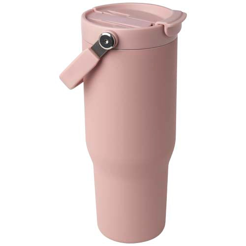 Vaso con aislamiento al vacío de cobre de acero inoxidable reciclado certificado RCS de 900 ml y con tapa de doble función "Bronx"