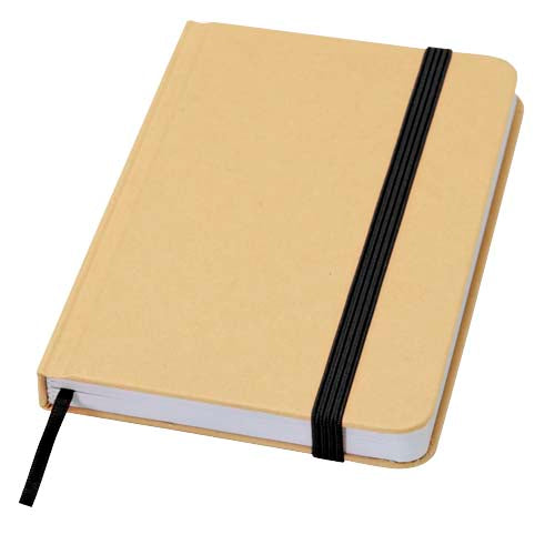 Libreta de tapa dura A6 de material reciclado con páginas lisas "Reed"