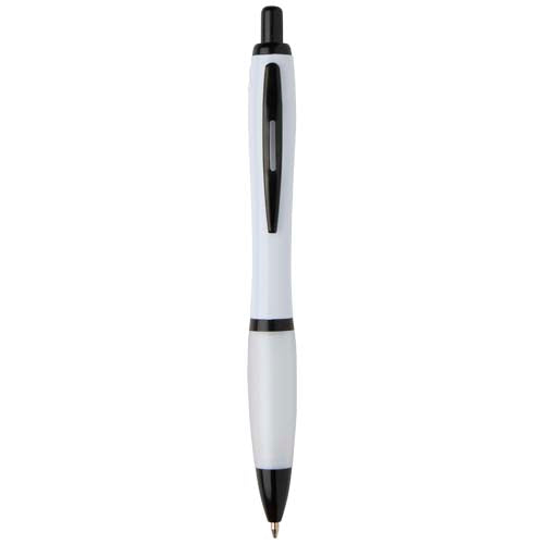 Bolígrafo de plástico reciclado con adornos negros (tinta negra) "Nash" - 10629601