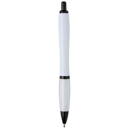 Bolígrafo de plástico reciclado con adornos negros (tinta negra) "Nash" - imageBack