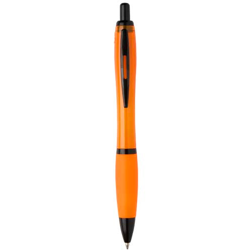 Bolígrafo de plástico reciclado con adornos negros (tinta negra) "Nash" - 10629631