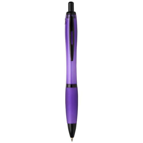 Bolígrafo de plástico reciclado con adornos negros (tinta negra) "Nash" - 10629637