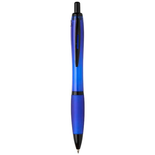 Bolígrafo de plástico reciclado con adornos negros (tinta negra) "Nash" - 10629653