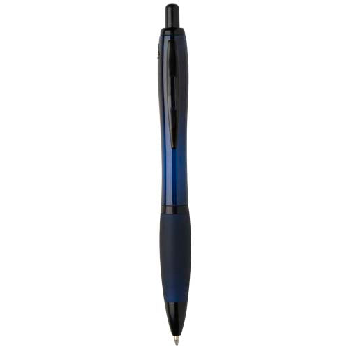 Bolígrafo de plástico reciclado con adornos negros (tinta negra) "Nash" - 10629655