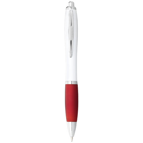 Bolígrafo blanco con empuñadura de color "Nash" (tinta negra)