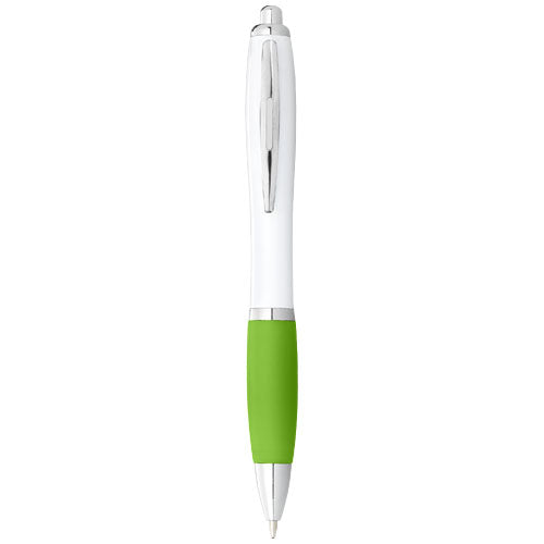 Bolígrafo blanco con empuñadura de color "Nash" (tinta negra)