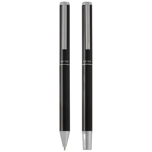 Set de regalo de bolígrafo y rollerball de aluminio reciclado "Lucetto" (tinta negra) - imageFront