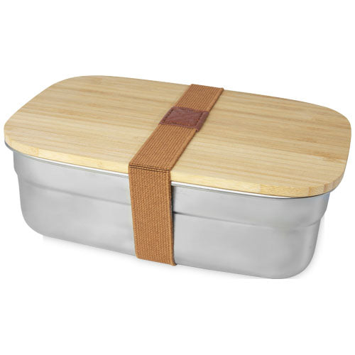 Fiambrera de 700 ml en acero inoxidable con tapa de bambú "Tite" - 11327506