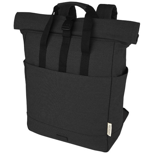Mochila enrollable de 15 L para portátil de 15" de lona reciclada GRS "Joey"