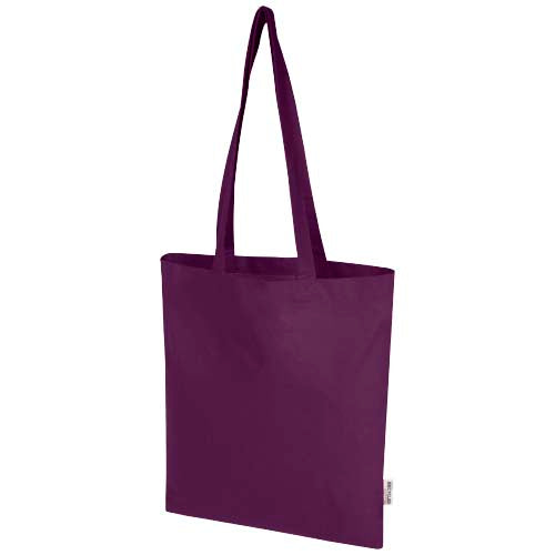 Bolsa Tote de 7 L de algodón reciclado de 140 g/m² con certificado GRS "Madras Blend"