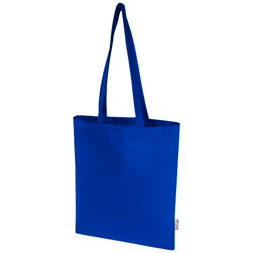 Bolsa Tote de 7 L de algodón reciclado de 140 g/m² con certificado GRS "Madras Blend"