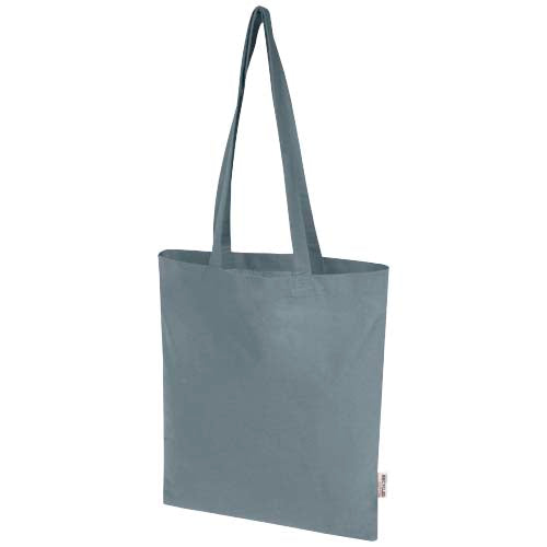 Bolsa Tote de 7 L de algodón reciclado de 140 g/m² con certificado GRS "Madras Blend"