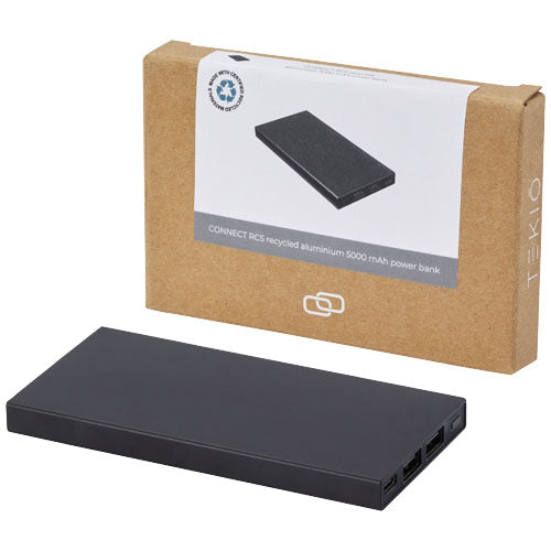 Batería externa de 5000 mAh en aluminio reciclado "Connect" - 12434990