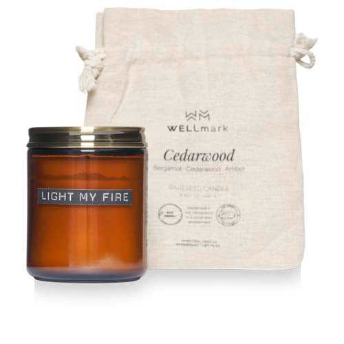 Vela perfumada mediana de madera de cedro "Wellmark" - 12632011