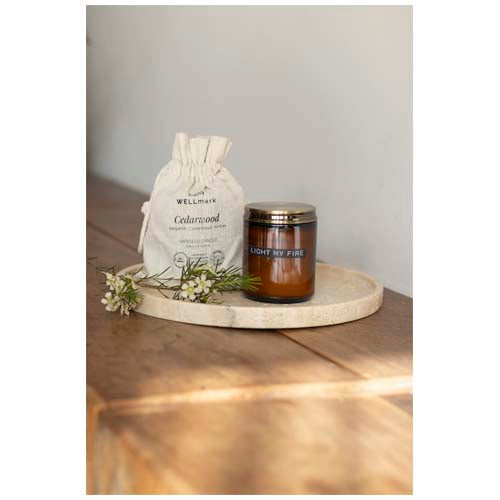 Vela perfumada mediana de madera de cedro "Wellmark" - imageMood1