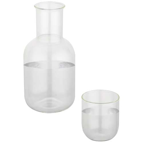 Set de jarra y taza de cristal acabado mate "Amelie" - 12639501