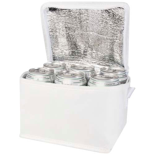 Bolsa isotérmica para 6 latas no tejida de material reciclado GRS de 4 l "Spectrum"