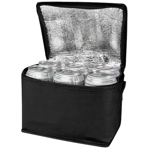 Bolsa isotérmica para 6 latas no tejida de material reciclado GRS de 4 l "Spectrum"