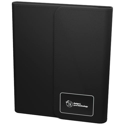 Libreta A5 con batería externa inalámbrica de 5 W y 4000 mAh y logotipo retroiluminado "SCX.design O18" - 1PX07590