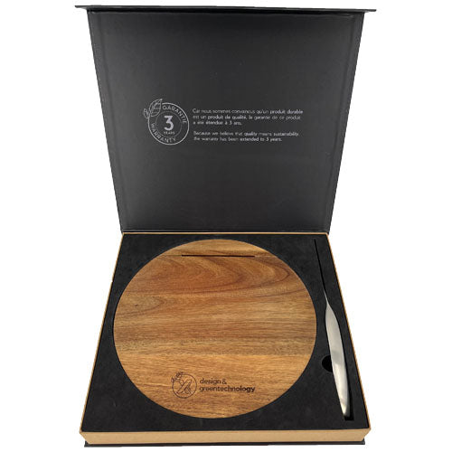 Set de tabla de cortar de madera y cuchillo "SCX.design K03" - imagePackage