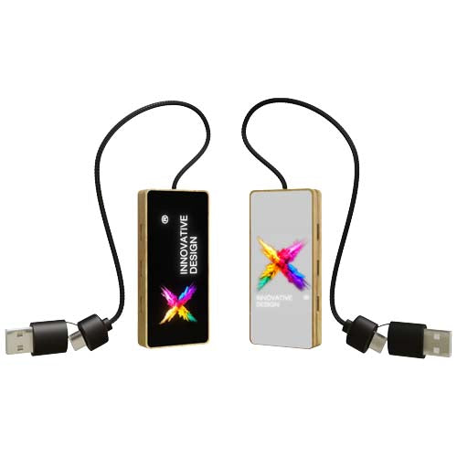Hub USB 8 en 1 de madera con doble entrada y 6 puertos "SCX.design H21" - imageFront