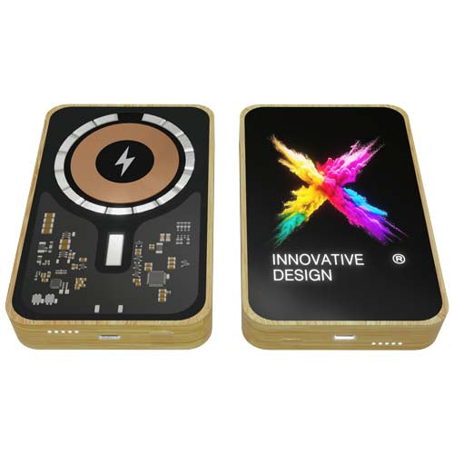 Batería externa de madera de 15 W y 5000 mAh con "MagSafe" "SCX.design P26" - imageFront
