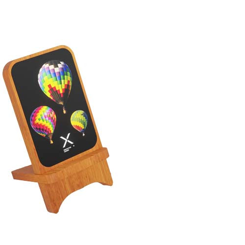 Cargador inalámbrico de madera de 15 W luminoso "SCX.design W16" - 2PX06271