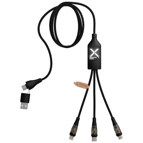 Cable de carga rápida 5 en 1 de 100 W/5 A con pantalla digital "SCX.design C50" - 2PX16290