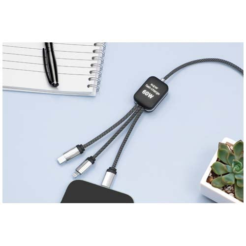 Cable de carga tipo C de 60 W con doble logotipo retroiluminado "SCX.design C33" - imageMood1