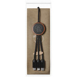 Cable de carga 3 en 1 extendido de PET reciclado con logotipo retroiluminado y estuche redondo de bambú "SCX.design C36"