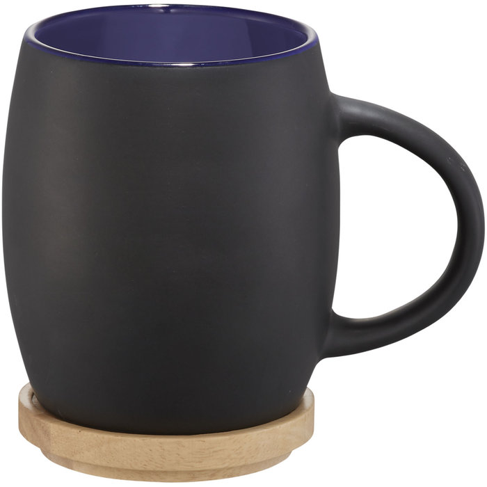 Taza de cerámica de 400 ml con base de madera "Hearth"