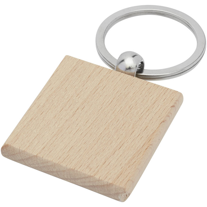 Llavero cuadrado de madera de haya"Gioia"