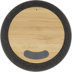 Altavoz de bambú/RPET Bluetooth® y base de carga inalámbrica "Ecofiber"