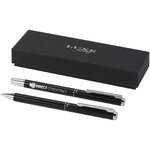 Set de regalo de bolígrafo y rollerball de aluminio reciclado "Lucetto"
