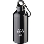 Botella de 400 ml de aluminio reciclado con certificado RCS con mosquetón "Oregon"