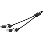 Cable de carga rápida y transmisión de datos 6 en 1 de 45 W en aluminio reciclado con certificación RCS "Connect"