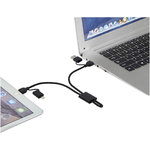 Cable de carga rápida y transmisión de datos 6 en 1 de 45 W en aluminio reciclado con certificación RCS "Connect"