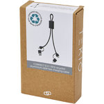 Cable de carga rápida y transmisión de datos 6 en 1 de 45 W en aluminio reciclado con certificación RCS "Connect"