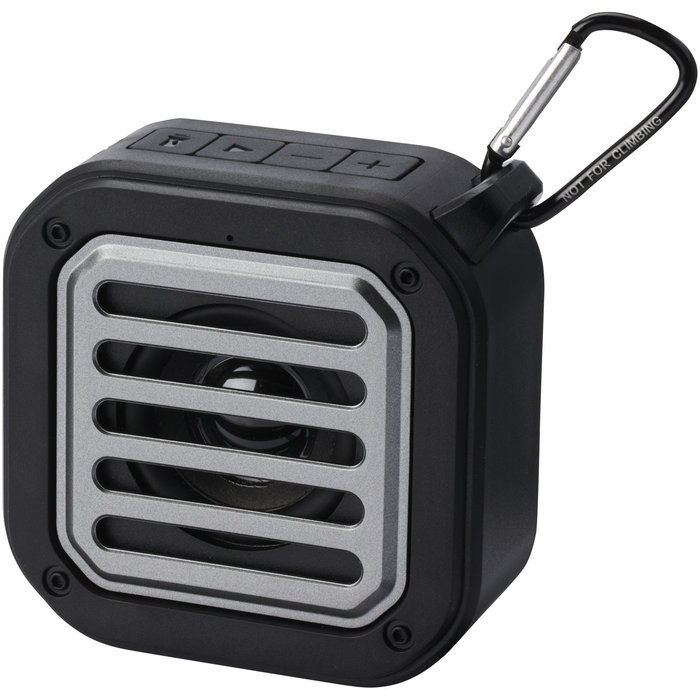 Altavoz solar Bluetooth IPX5 de 3W con mosquetón en plástico reciclado con certificación RCS "Solo" 