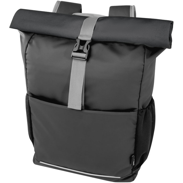 Bolsa enrollable para bicicleta resistente al agua de material reciclado GRS de 15" y 20 l "Aqua"
