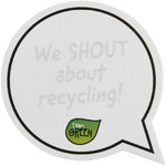 Libreta con notas adhesivas de material reciclado con forma de bocadillo "Sticky-Mate®"