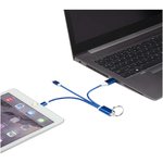 Cable de carga 4 en 1 de aluminio reciclado con llavero "Metal"
