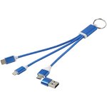 Cable de carga 4 en 1 de aluminio reciclado con llavero "Metal"