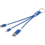 Cable de carga 4 en 1 de aluminio reciclado con llavero "Metal"