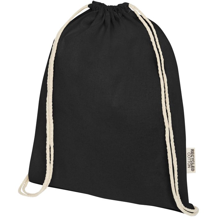 Bolsa con cordón de algodón reciclado GRS de 140 g/m² "Oregon"