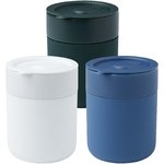 Vaso de cerámica de 330 ml con agarradero de silicona y tapa de plástico "Java"