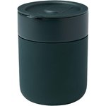 Vaso de cerámica de 330 ml con agarradero de silicona y tapa de plástico "Java"