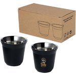 Juego de tazas para espresso de acero inoxidable de 80 ml con certificado RCS "Duo" 